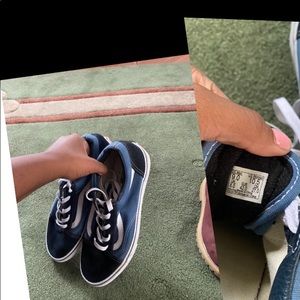 Black and Navy blue vans
